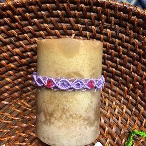 Candle decor lace wreath adjustable crystal NEW